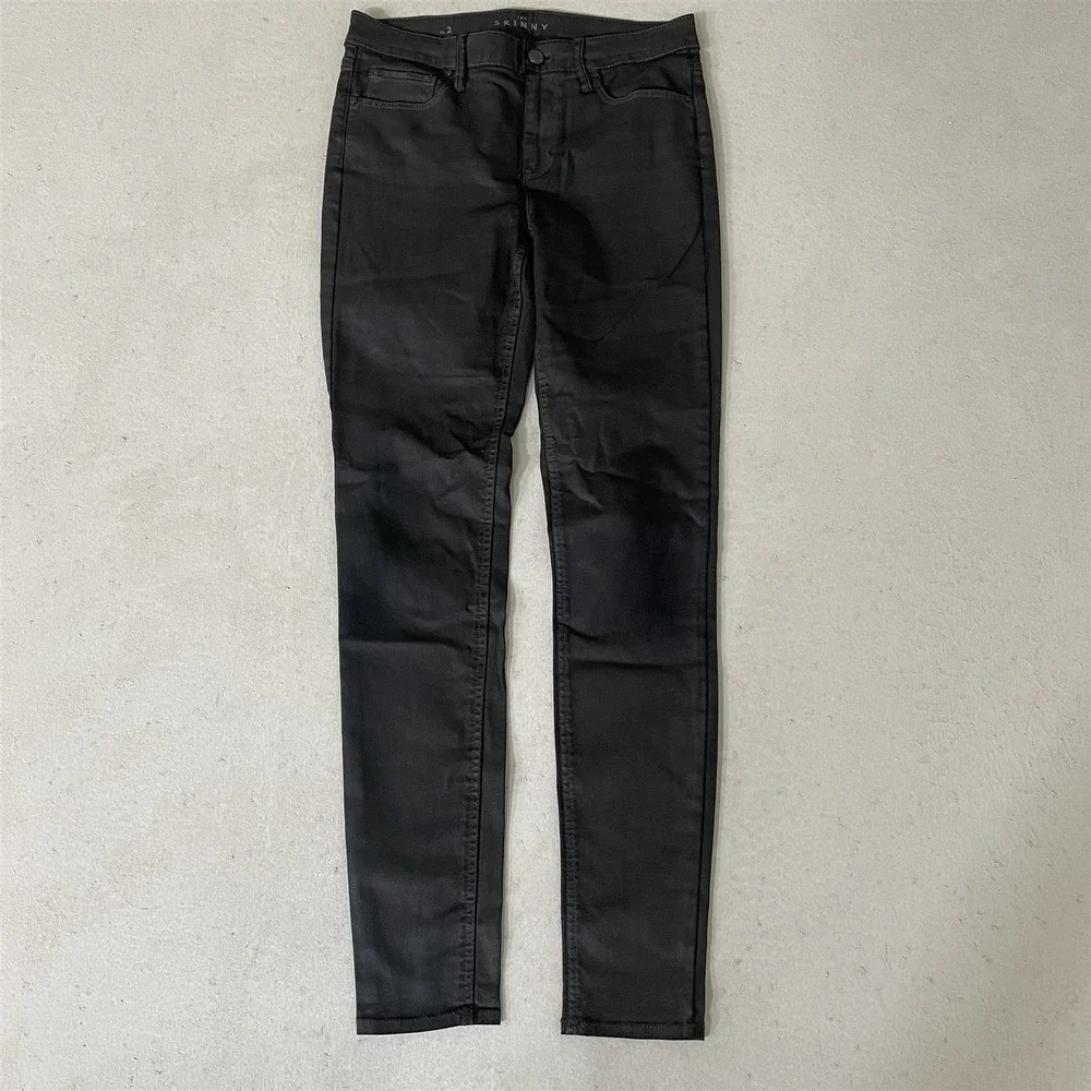 WHBM 2 The Skinny Coated Gray Stretch Denim Womens Jeans